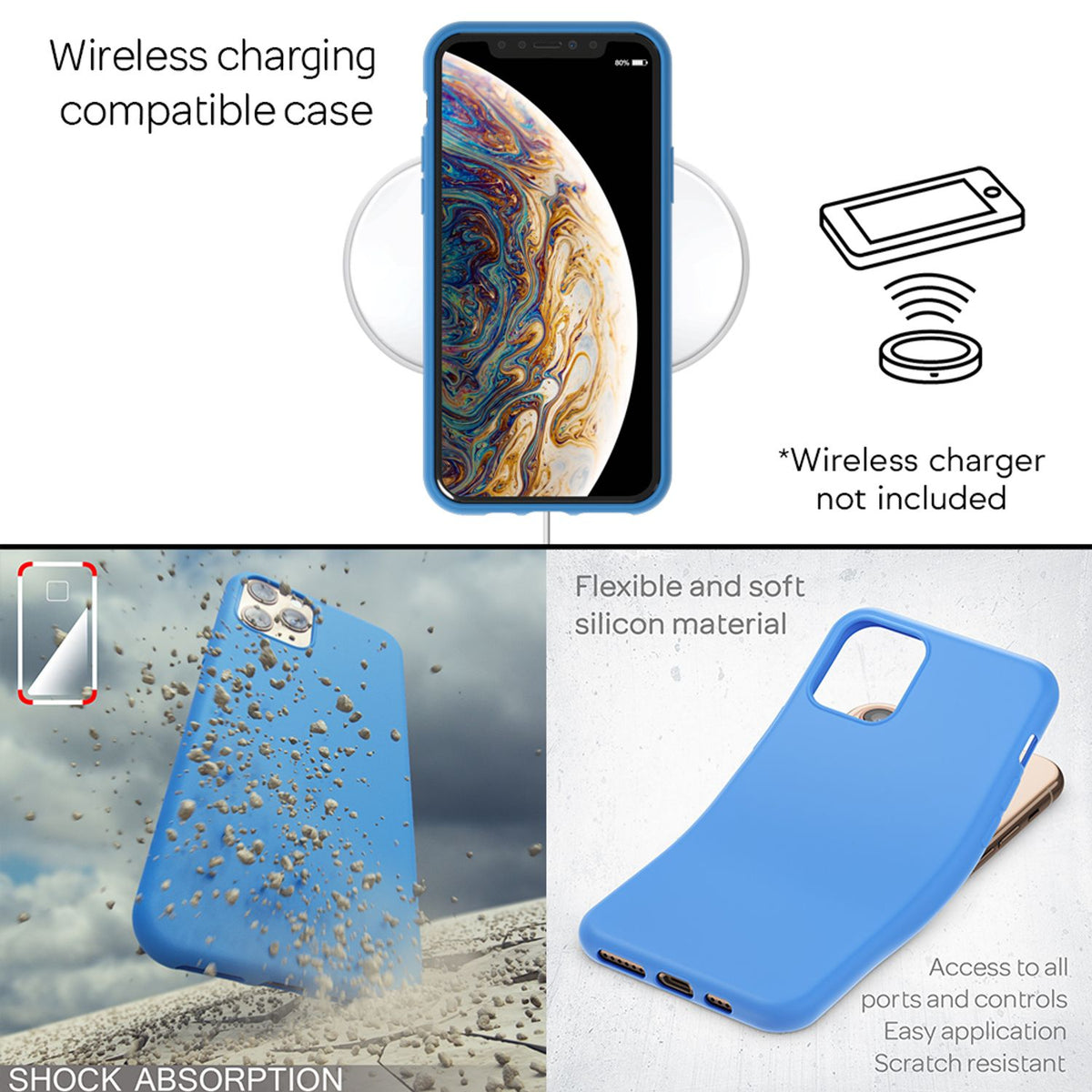 NALIA Neon Silikonhülle für iPhone 11 Pro – Soft-Touch & Signal-Neon – NEONSHOCK (Matte Schutzhülle) – Marke aus Berlin