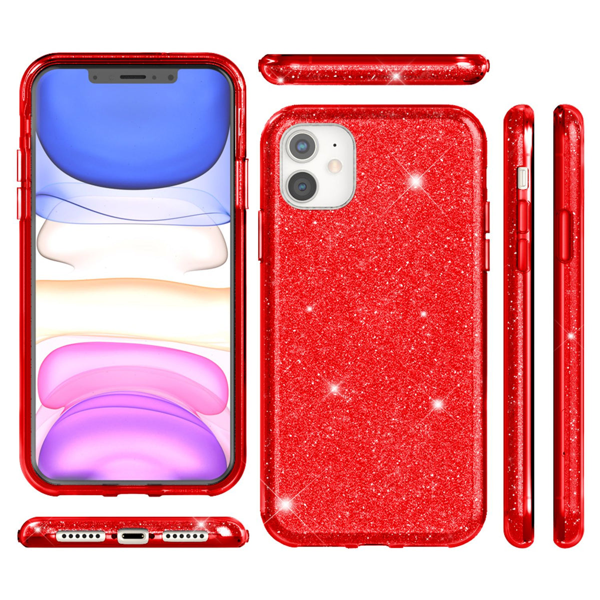 NALIA Glitzerhülle für iPhone 11 – Funkelnder Glitzer-Look & Grip – SHINEPOP (Silikon Case) – Marke aus Berlin