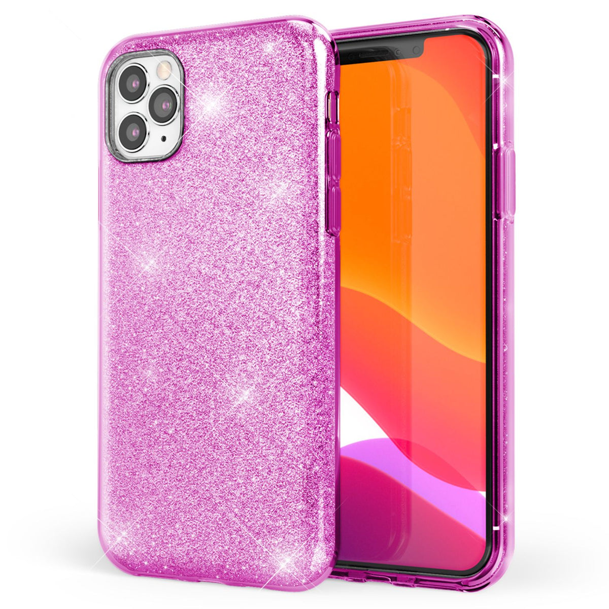 NALIA Glitzerhülle für iPhone 11 Pro – Funkelnder Glitzer-Look & Grip – SHINEPOP (Silikon Case) – Marke aus Berlin