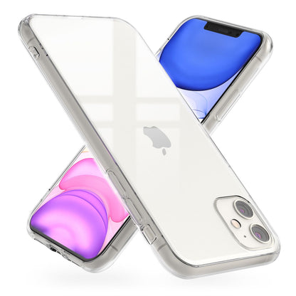 NALIA Hartglas Case kompatibel mit iPhone 11 Hülle, Durchsichtiges Hardcase aus 9H Tempered Glass mit Silikon Bumper, Stoßfeste & Kratzfeste Handyhülle Cover Schutzhülle - Transparent