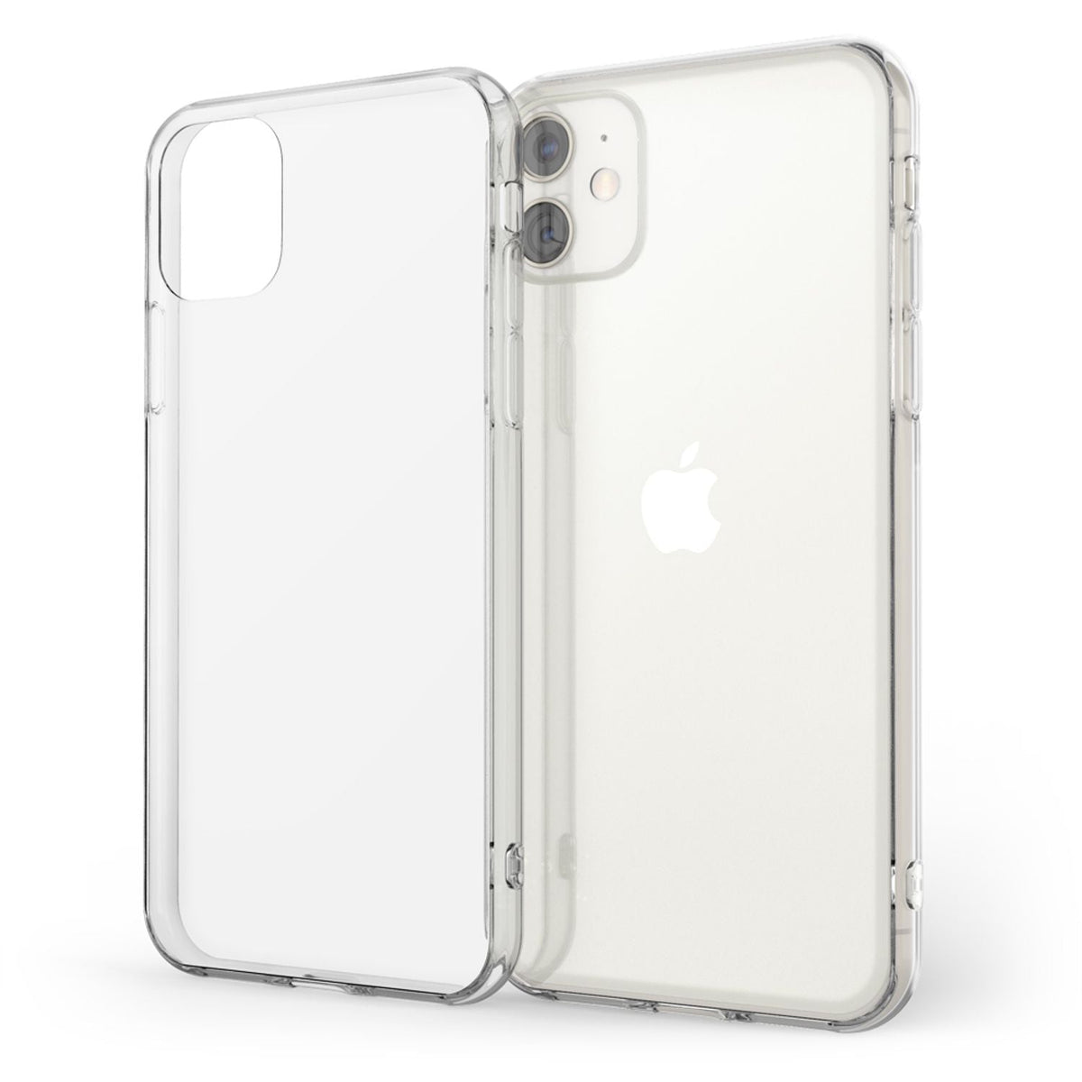 NALIA Hartglas Case kompatibel mit iPhone 11 Hülle, Durchsichtiges Hardcase aus 9H Tempered Glass mit Silikon Bumper, Stoßfeste & Kratzfeste Handyhülle Cover Schutzhülle - Transparent