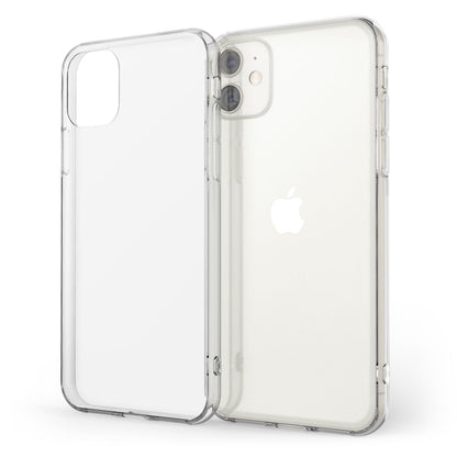 NALIA Hartglas Case kompatibel mit iPhone 11 Hülle, Durchsichtiges Hardcase aus 9H Tempered Glass mit Silikon Bumper, Stoßfeste & Kratzfeste Handyhülle Cover Schutzhülle - Transparent