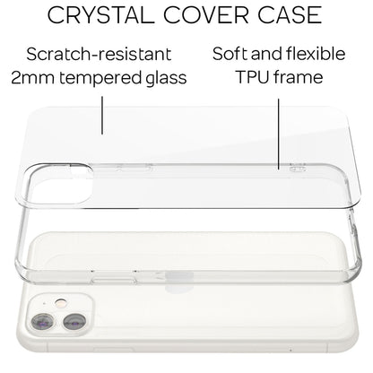 NALIA Hartglas Case kompatibel mit iPhone 11 Hülle, Durchsichtiges Hardcase aus 9H Tempered Glass mit Silikon Bumper, Stoßfeste & Kratzfeste Handyhülle Cover Schutzhülle - Transparent