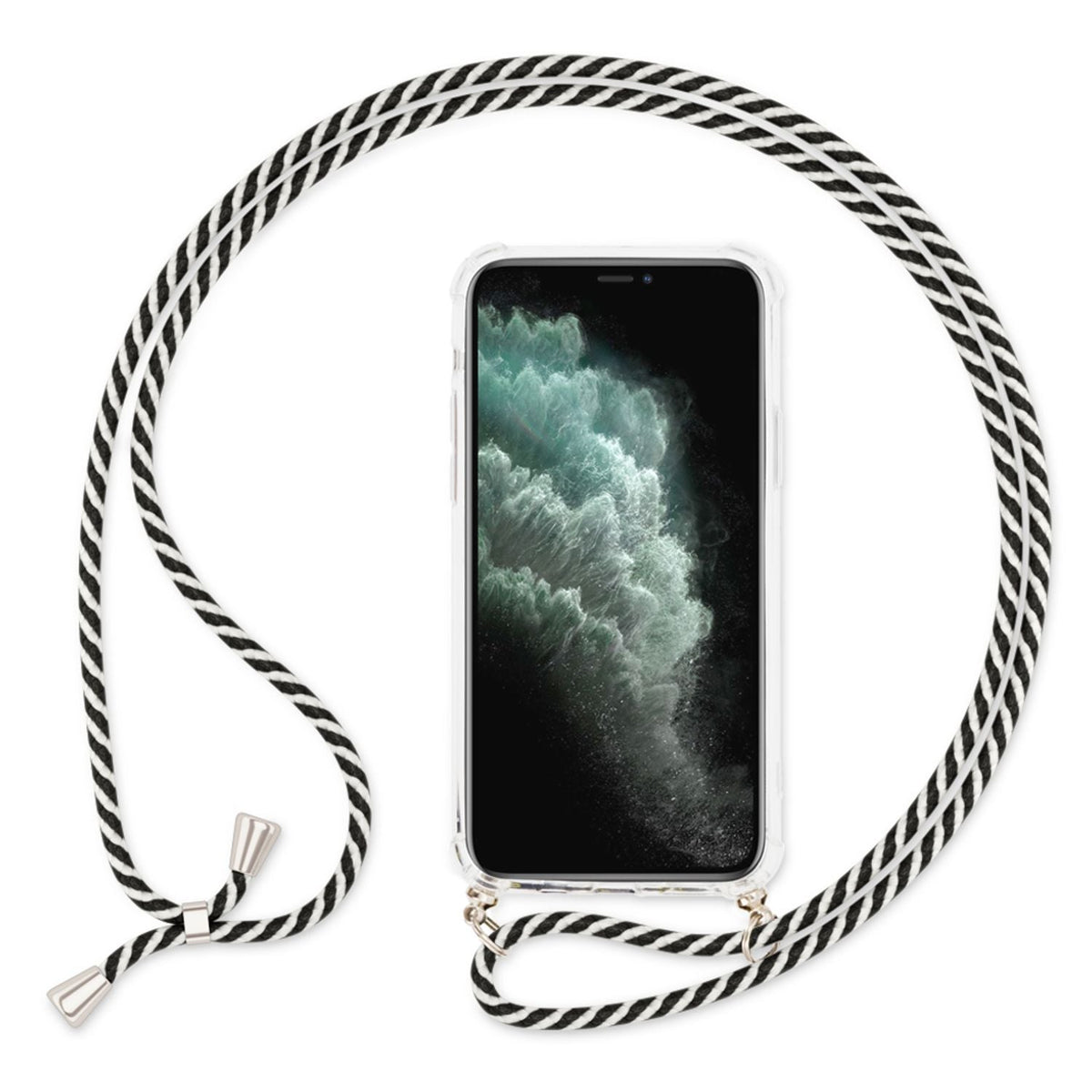 NALIA Handykette für iPhone 11 – Transparentes Hybrid-Case & Band – HANGIT (Anti-Gelb Rückseite & Verstellbar) – Marke aus Berlin