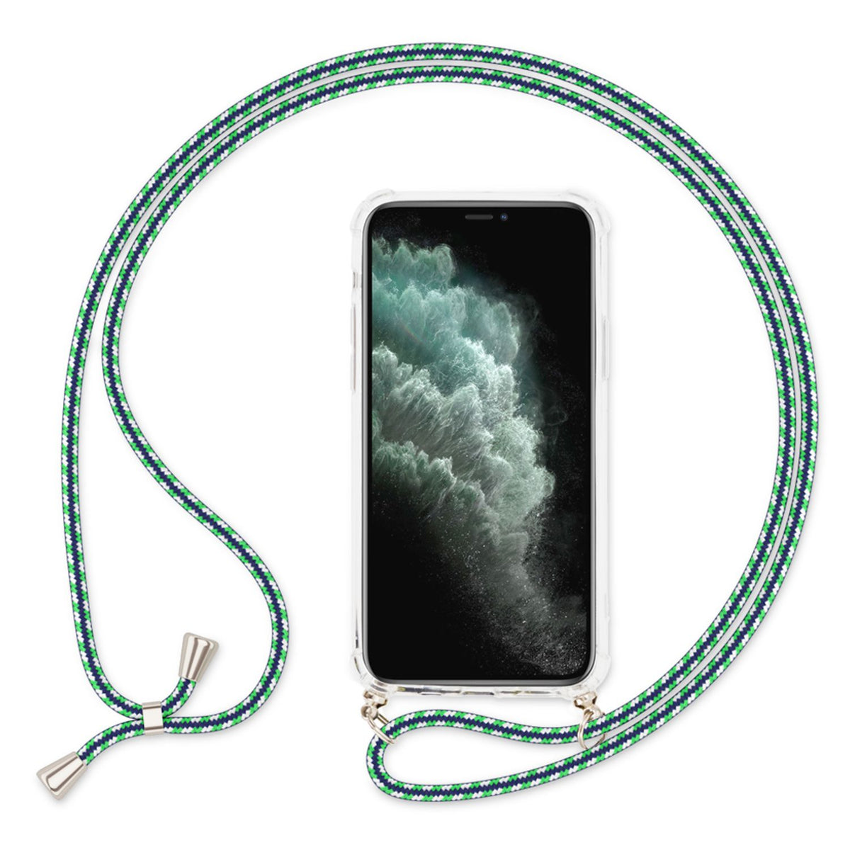 NALIA Handykette für iPhone 11 – Transparentes Hybrid-Case & Band – HANGIT (Anti-Gelb Rückseite & Verstellbar) – Marke aus Berlin