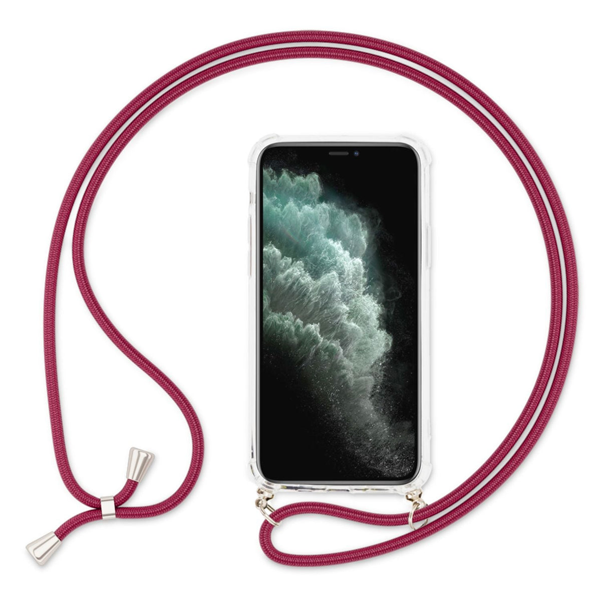 NALIA Handykette für iPhone 11 – Transparentes Hybrid-Case & Band – HANGIT (Anti-Gelb Rückseite & Verstellbar) – Marke aus Berlin