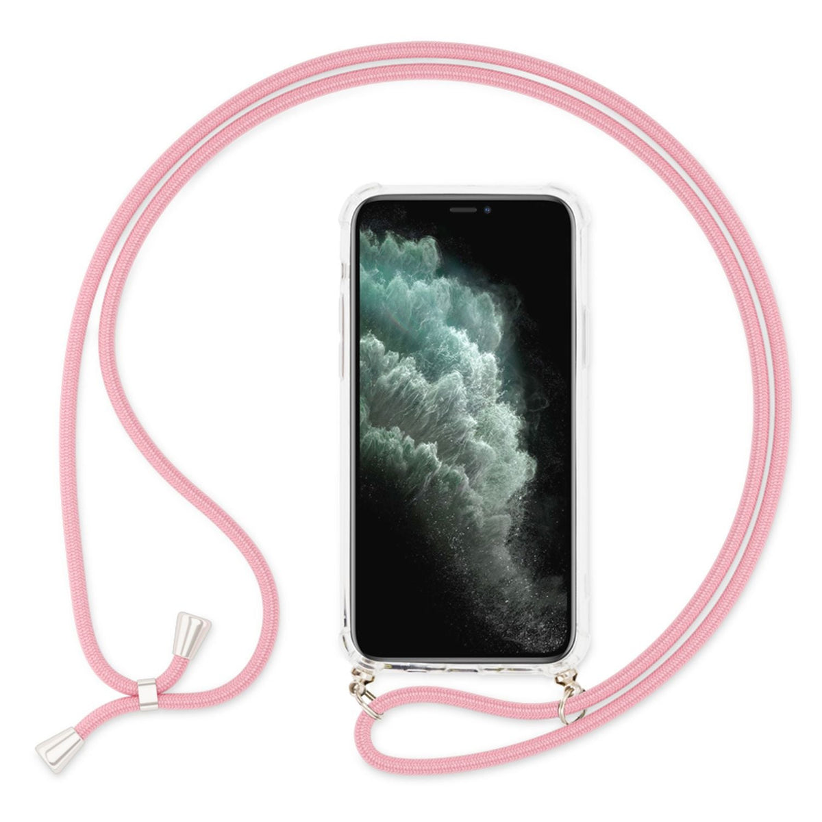 NALIA Handykette für iPhone 11 – Transparentes Hybrid-Case & Band – HANGIT (Anti-Gelb Rückseite & Verstellbar) – Marke aus Berlin