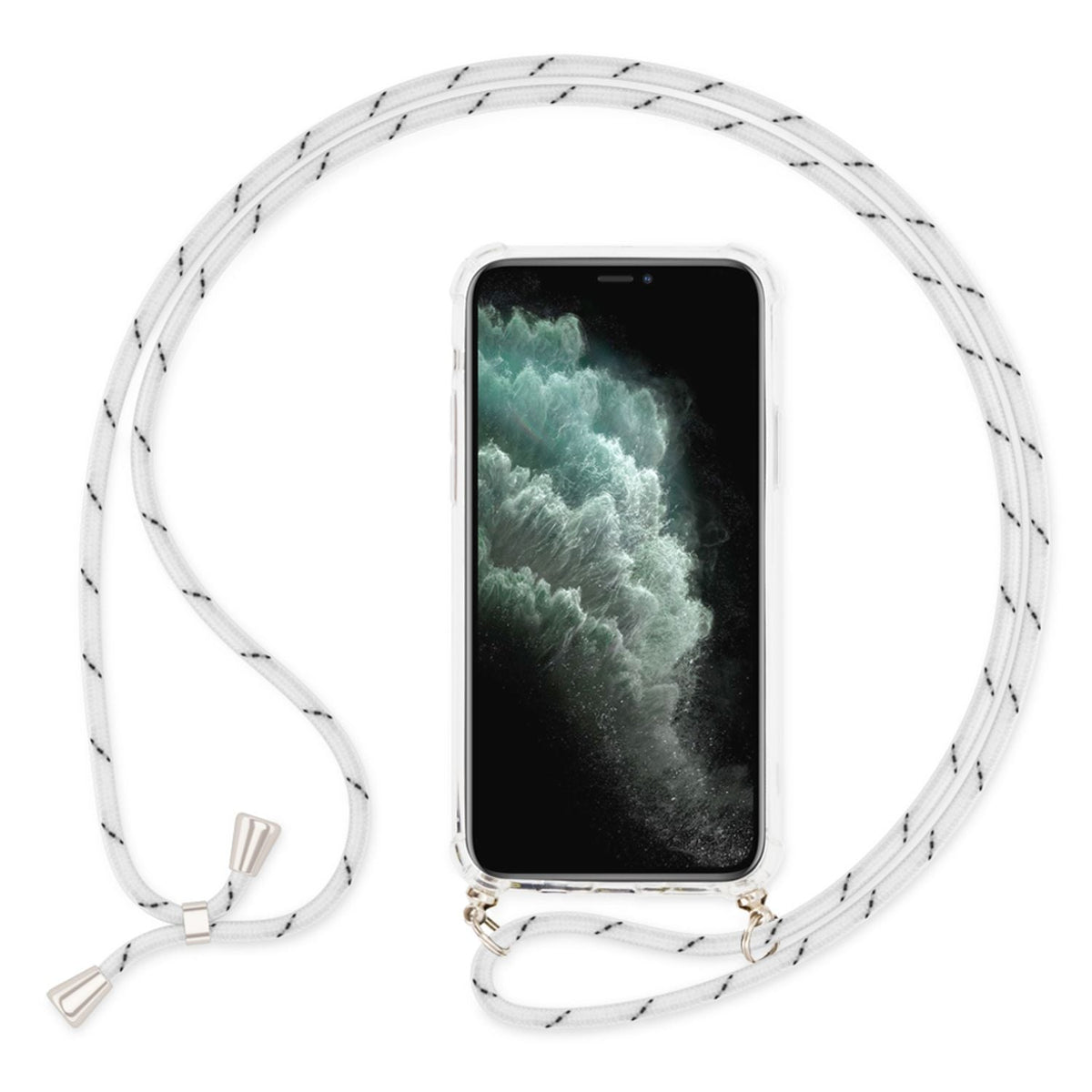 NALIA Handykette für iPhone 11 – Transparentes Hybrid-Case & Band – HANGIT (Anti-Gelb Rückseite & Verstellbar) – Marke aus Berlin