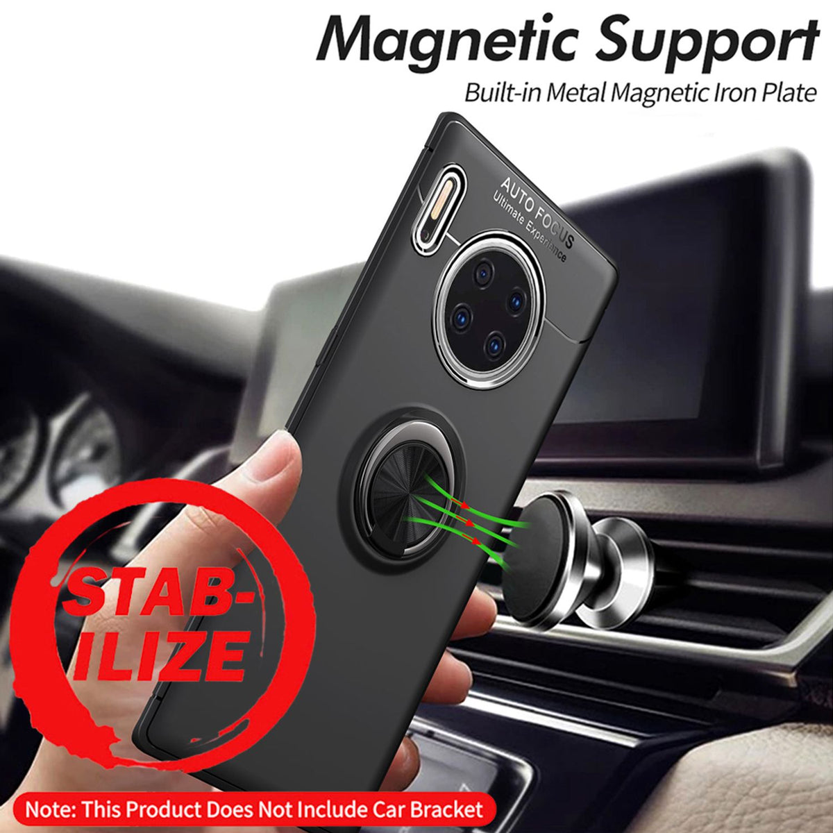 NALIA Ring Handyhülle kompatibel mit Huawei Mate 30 Pro / Mate 30 Pro 5G Hülle, Silikon mit 360 Grad Finger-Halter für magnetische KFZ-Halterung, Schutzhülle Cover Phone Case Handy-Tasche Schutz Etui