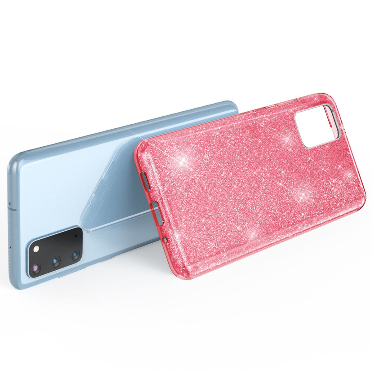 NALIA Glitzerhülle für Samsung Galaxy S20 – Funkelnder Glitzer-Look & Grip – SHINEPOP (Silikon Case) – Marke aus Berlin