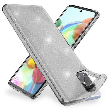 NALIA Glitzerhülle für Samsung Galaxy A51 – Funkelndes Silikon Case – DAZZLIN (Transparent & Stoßfest) – Marke aus Berlin