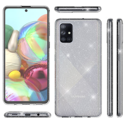 NALIA Glitzerhülle für Samsung Galaxy A51 – Funkelndes Silikon Case – DAZZLIN (Transparent & Stoßfest) – Marke aus Berlin