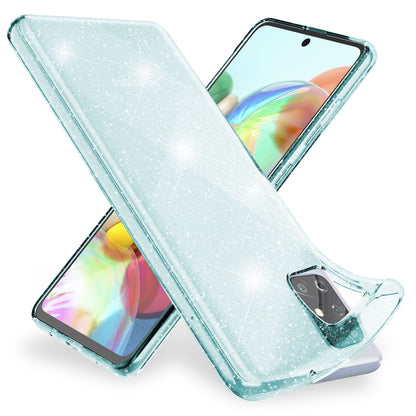 NALIA Glitzerhülle für Samsung Galaxy A71 – Funkelndes Silikon Case – DAZZLIN (Transparent & Stoßfest) – Marke aus Berlin