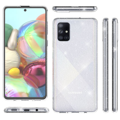 NALIA Glitzerhülle für Samsung Galaxy A71 – Funkelndes Silikon Case – DAZZLIN (Transparent & Stoßfest) – Marke aus Berlin