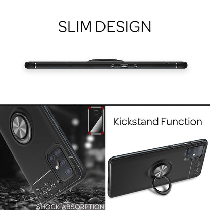 NALIA Ringhülle für Samsung Galaxy A51 – Ring-Ständer 360° & für Magnet-Halter – GRIP360 (Mattiertes Silikon Case) – Marke aus Berlin