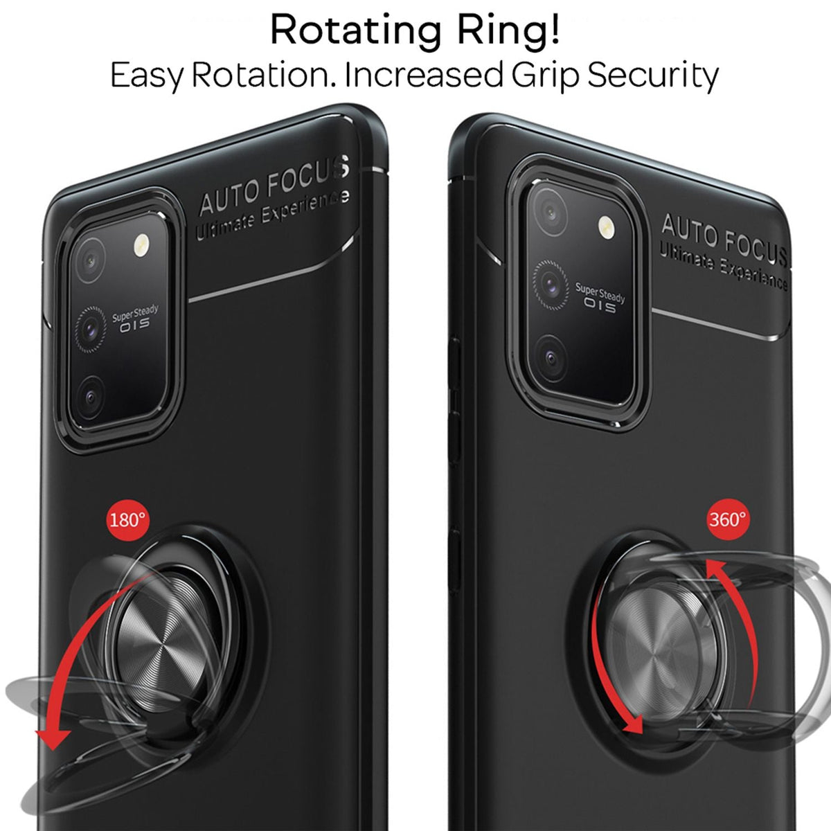 NALIA Ring Handyhülle kompatibel mit Samsung Galaxy S10 Lite Hülle, Silikon Cover mit 360-Grad Finger-Halter für magnetische KFZ-Halterung, Schutzhülle Phone Case Handy-Tasche Bumper