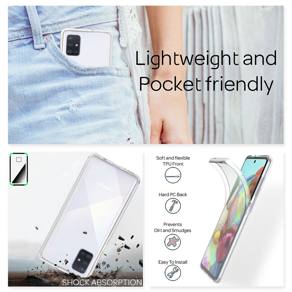 NALIA 360° Hülle für Samsung Galaxy A71 – Vorne & Hinten Schutz – 360GUARD (Full-Body Case) – Marke aus Berlin