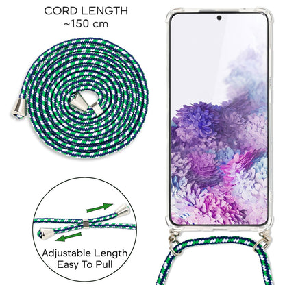 NALIA Handykette für Samsung Galaxy S20 – Transparentes Hybrid-Case & Band – HANGIT (Anti-Gelb Rückseite & Verstellbar) – Marke aus Berlin