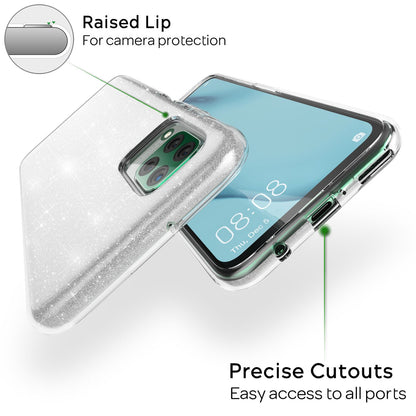 NALIA Glitzerhülle für Huawei P40 Lite – Funkelnder Glitzer-Look & Grip – SHINEPOP (Silikon Case) – Marke aus Berlin