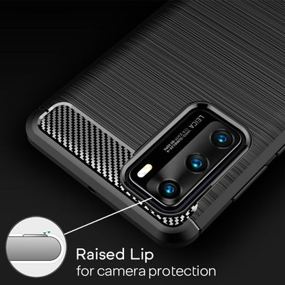 NALIA Silikonhülle für Huawei P40 – Rutschfest & Matt – VORTEX (Gebürstete Optik & Carbon Design) – Marke aus Berlin
