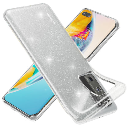 NALIA Glitzerhülle für Huawei P40 Pro – Funkelndes Silikon Case – DAZZLIN (Transparent & Stoßfest) – Marke aus Berlin
