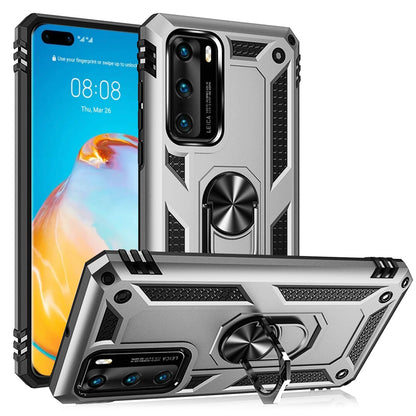 NALIA Ring Handyhülle kompatibel mit Huawei P40 Hülle, Kratzfeste Schutzhülle mit 360° Finger-Halter, Dünnes Silikon Cover Innen & Hardcase, Phone Case für magnetische KFZ-Halterung