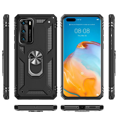 NALIA Ring Handyhülle kompatibel mit Huawei P40 Hülle, Kratzfeste Schutzhülle mit 360° Finger-Halter, Dünnes Silikon Cover Innen & Hardcase, Phone Case für magnetische KFZ-Halterung