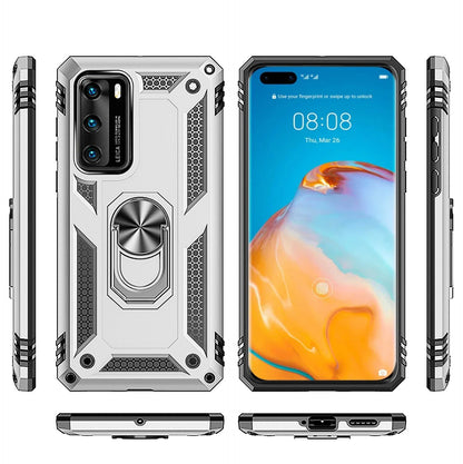 NALIA Ring Handyhülle kompatibel mit Huawei P40 Hülle, Kratzfeste Schutzhülle mit 360° Finger-Halter, Dünnes Silikon Cover Innen & Hardcase, Phone Case für magnetische KFZ-Halterung