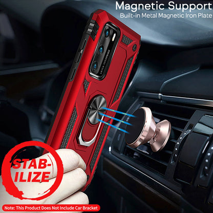 NALIA Ring Handyhülle kompatibel mit Huawei P40 Hülle, Kratzfeste Schutzhülle mit 360° Finger-Halter, Dünnes Silikon Cover Innen & Hardcase, Phone Case für magnetische KFZ-Halterung