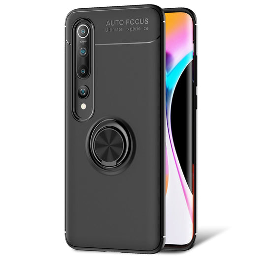 NALIA Ring Handyhülle kompatibel mit Xiaomi Mi 10 / Mi 10 Pro Hülle, Silikon Cover mit 360-Grad Finger-Halter für magnetische KFZ-Halterung, Schutzhülle Phone Case Handy-Tasche Etui Bumper - Schwarz