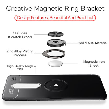 NALIA Ring Handyhülle kompatibel mit OnePlus 8 Hülle, Silikon Cover mit 360-Grad Finger-Halter für magnetische KFZ-Halterung, Schutzhülle Phone Case Handy-Tasche Etui Bumper Silikonhülle - Schwarz