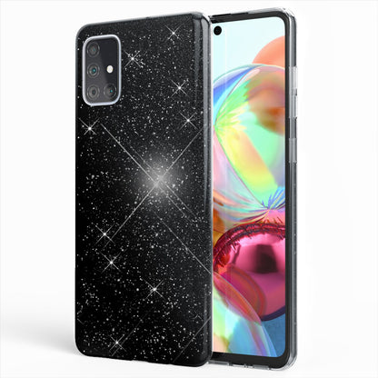 NALIA Glitzerhülle für Samsung Galaxy A51 – Funkelnder Glitzer-Look & Grip – SHINEPOP (Silikon Case) – Marke aus Berlin