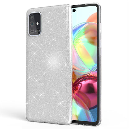 NALIA Glitzerhülle für Samsung Galaxy A51 – Funkelnder Glitzer-Look & Grip – SHINEPOP (Silikon Case) – Marke aus Berlin