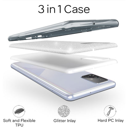 NALIA Glitzerhülle für Samsung Galaxy A51 – Funkelnder Glitzer-Look & Grip – SHINEPOP (Silikon Case) – Marke aus Berlin