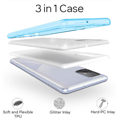 NALIA Glitzerhülle für Samsung Galaxy A51 – Funkelnder Glitzer-Look & Grip – SHINEPOP (Silikon Case) – Marke aus Berlin