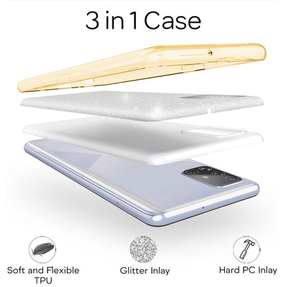 NALIA Glitzerhülle für Samsung Galaxy A51 – Funkelnder Glitzer-Look & Grip – SHINEPOP (Silikon Case) – Marke aus Berlin