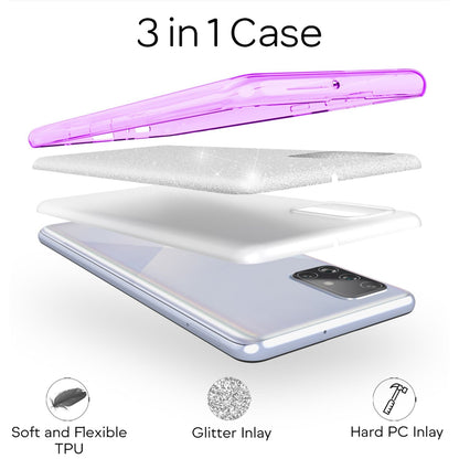 NALIA Glitzerhülle für Samsung Galaxy A51 – Funkelnder Glitzer-Look & Grip – SHINEPOP (Silikon Case) – Marke aus Berlin