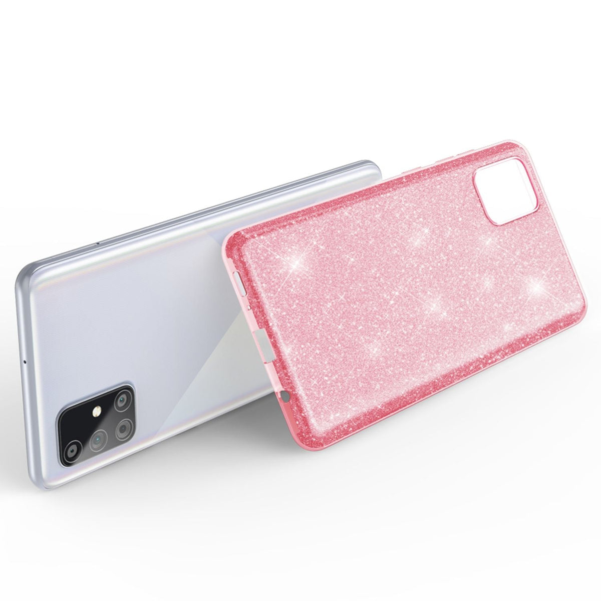NALIA Glitzerhülle für Samsung Galaxy A51 – Funkelnder Glitzer-Look & Grip – SHINEPOP (Silikon Case) – Marke aus Berlin