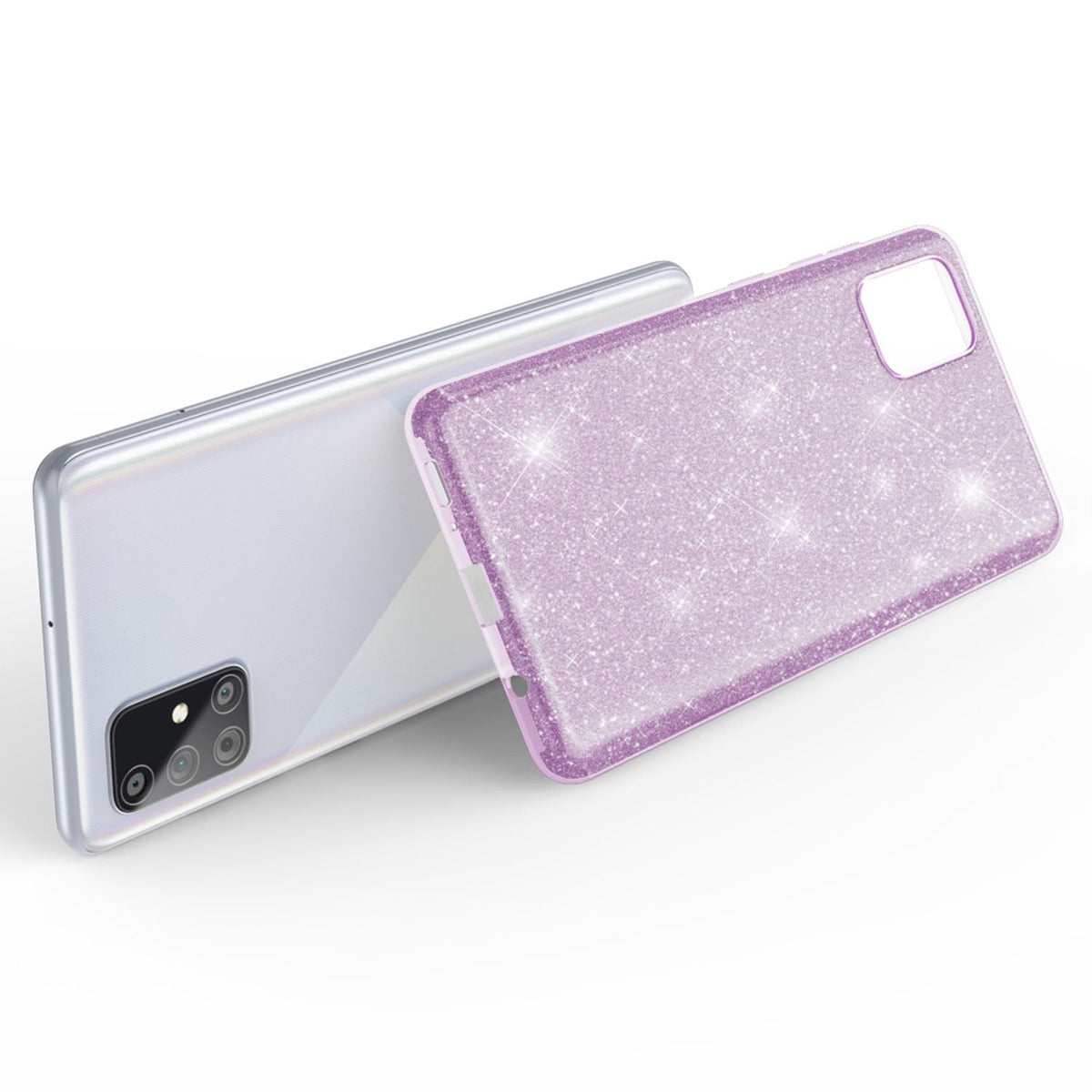 NALIA Glitzerhülle für Samsung Galaxy A51 – Funkelnder Glitzer-Look & Grip – SHINEPOP (Silikon Case) – Marke aus Berlin