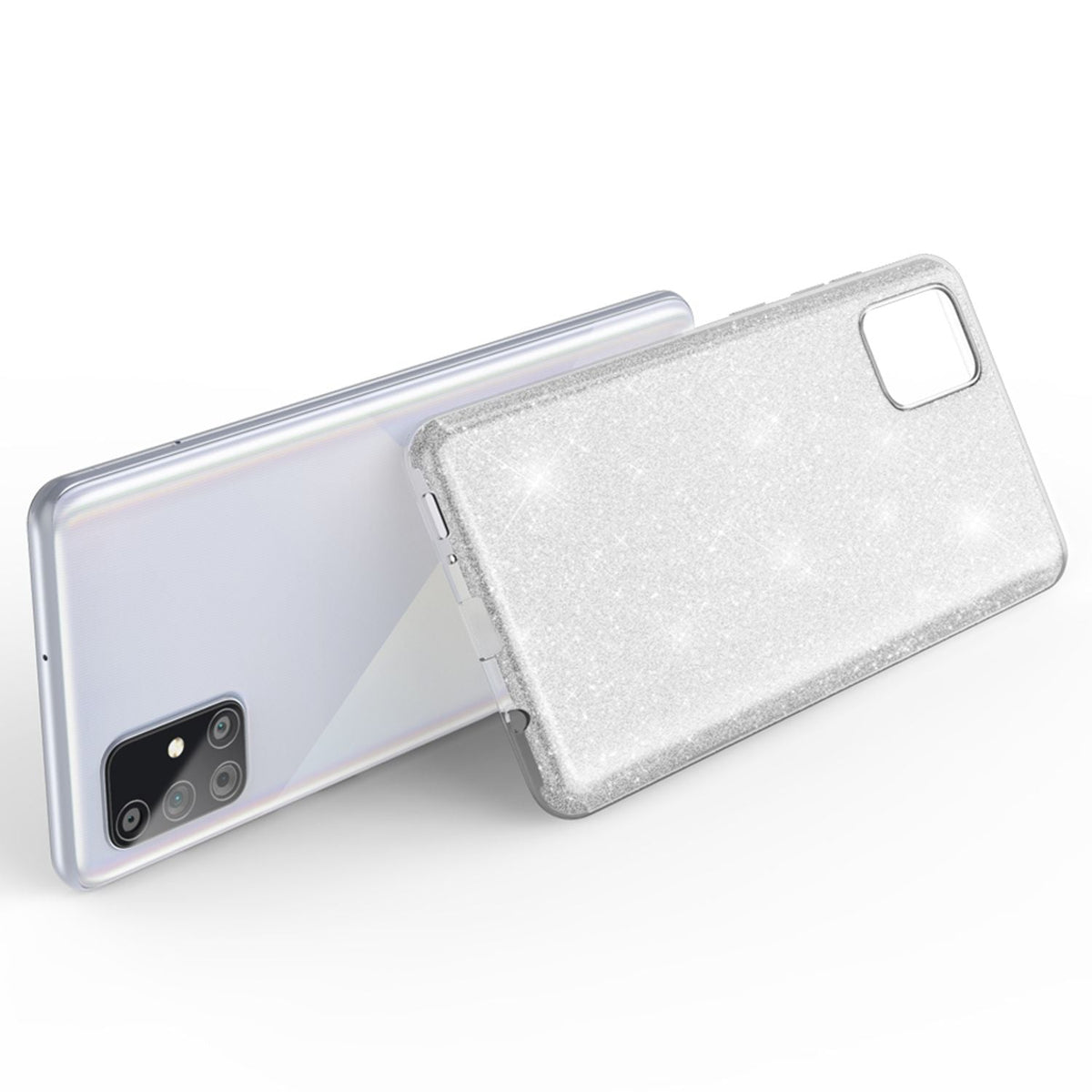 NALIA Glitzerhülle für Samsung Galaxy A51 – Funkelnder Glitzer-Look & Grip – SHINEPOP (Silikon Case) – Marke aus Berlin