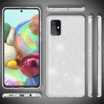 NALIA Glitzerhülle für Samsung Galaxy A51 – Funkelnder Glitzer-Look & Grip – SHINEPOP (Silikon Case) – Marke aus Berlin