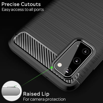 NALIA Design Case kompatibel mit Samsung Galaxy S20 Hülle, Carbon Look Stylische Handyhülle Stoßfeste Silikon Schutzhülle, Dünne Handy-Tasche Phone Cover Bumper Soft Skin TPU Etui Kratzfest - Schwarz