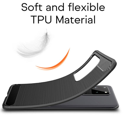 NALIA Design Case kompatibel mit Samsung Galaxy S20 Ultra Hülle, Carbon Look Stylische Handyhülle Stoßfeste Silikon Schutzhülle, Dünne Handy-Tasche Phone Cover Bumper Soft Skin TPU Kratzfest - Schwarz
