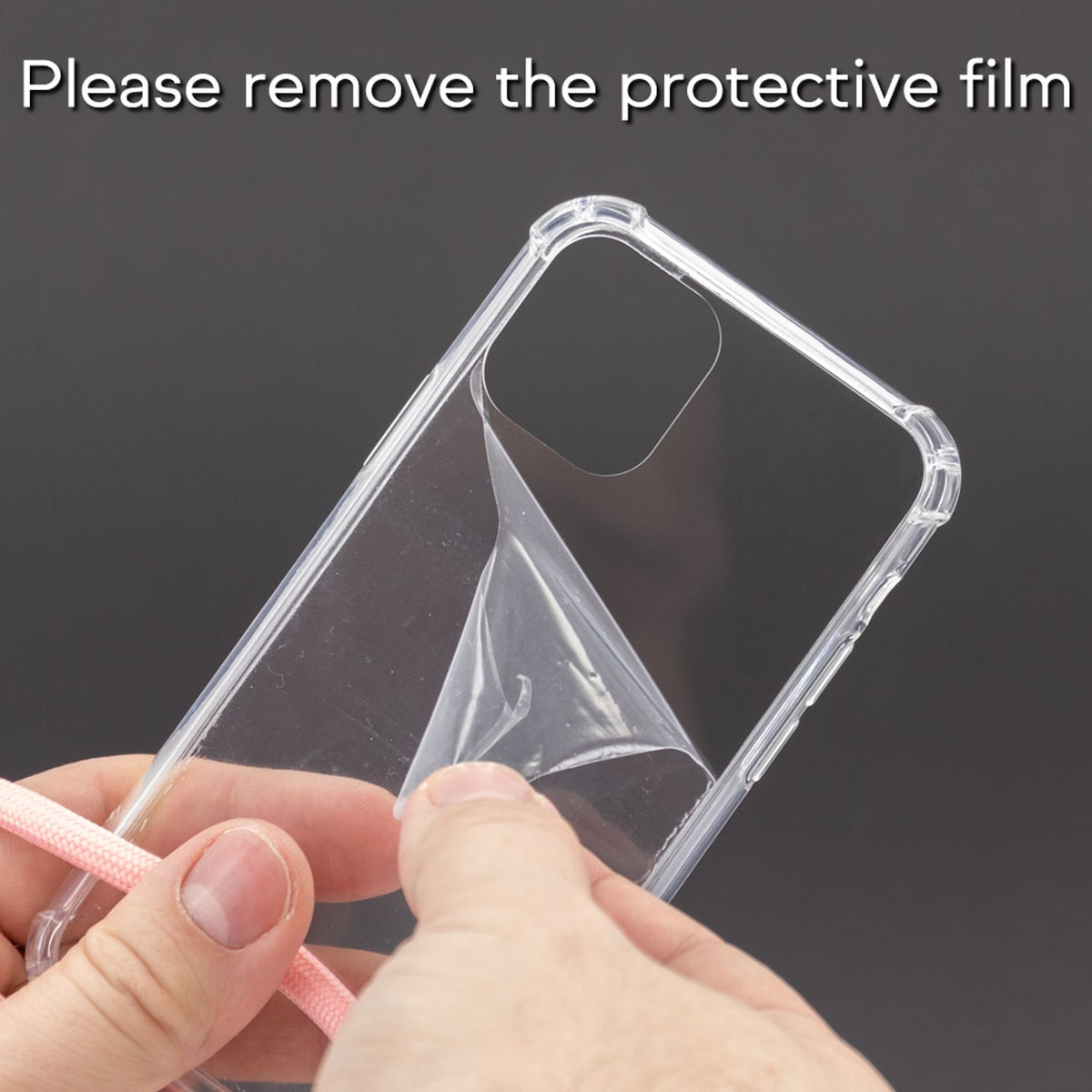 NALIA Handykette für Huawei P40 – Transparentes Hybrid-Case & Band – HANGIT (Anti-Gelb Rückseite & Verstellbar) – Marke aus Berlin