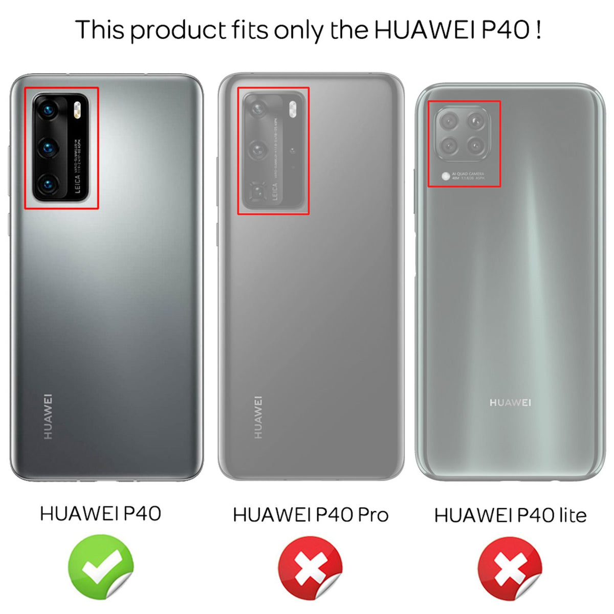 NALIA Handykette für Huawei P40 – Transparentes Hybrid-Case & Band – HANGIT (Anti-Gelb Rückseite & Verstellbar) – Marke aus Berlin