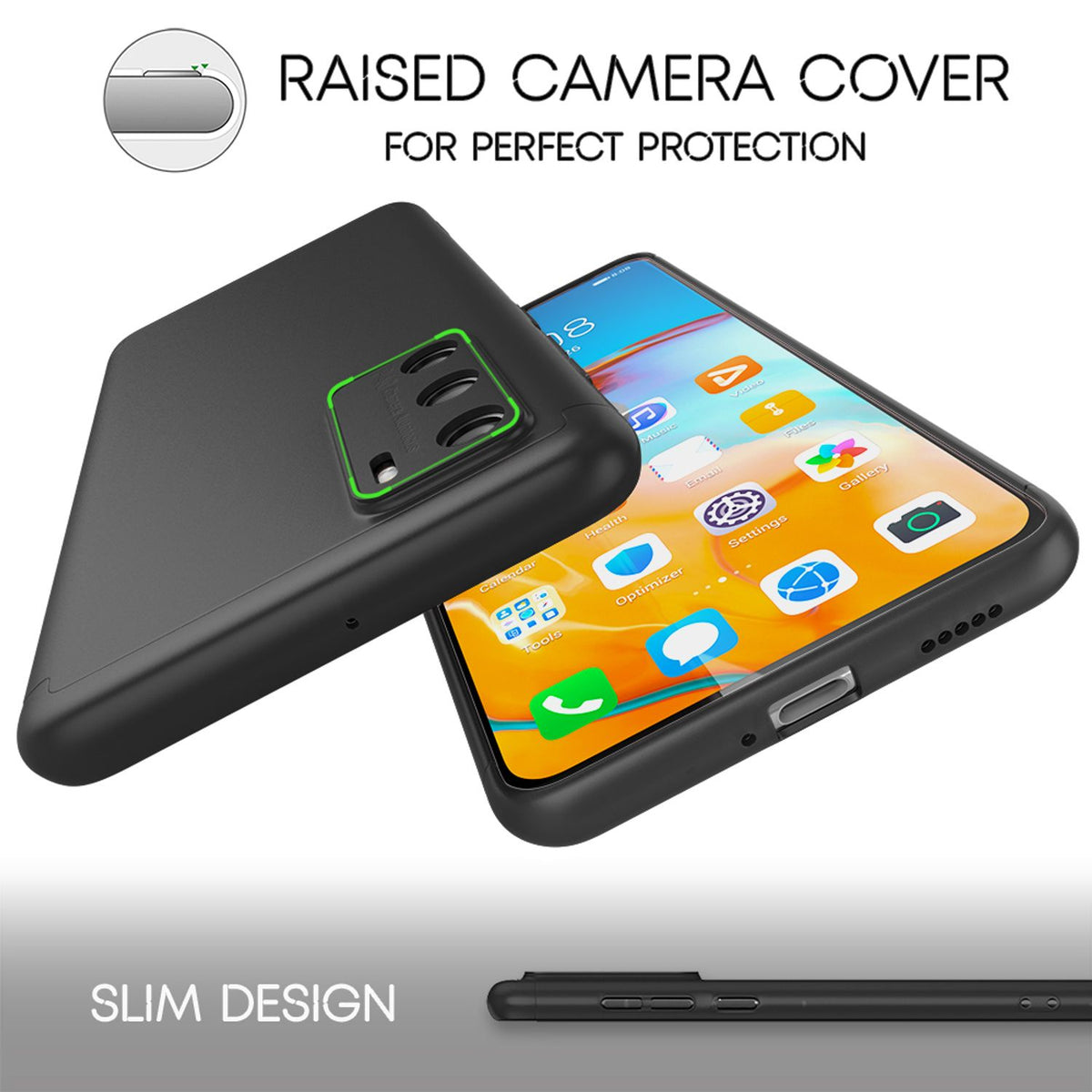NALIA 360 Grad Handyhülle kompatibel mit Huawei P40 Hülle, Full-Cover & Glas vorne hinten Rundum Doppel-Schutz, Dünn Ganzkörper Phone Case Etui Handy-Tasche, Bumper & Displayschutz