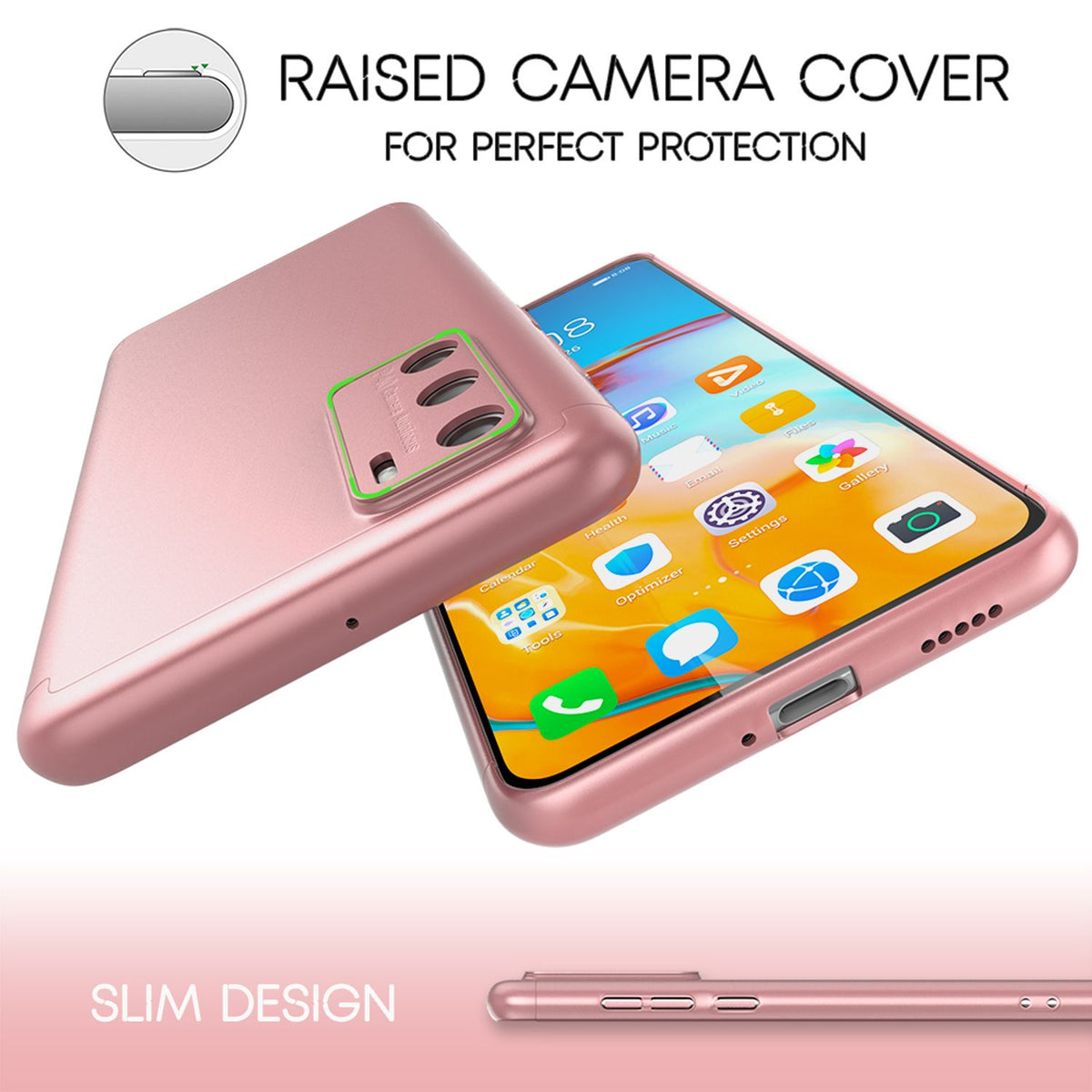 NALIA 360 Grad Handyhülle kompatibel mit Huawei P40 Hülle, Full-Cover & Glas vorne hinten Rundum Doppel-Schutz, Dünn Ganzkörper Phone Case Etui Handy-Tasche, Bumper & Displayschutz