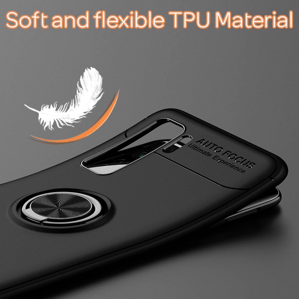 NALIA Ringhülle für Huawei P40 Lite 5G – Ring-Ständer 360° & für Magnet-Halter – GRIP360 (Mattiertes Silikon Case) – Marke aus Berlin