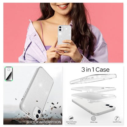 NALIA Glitzerhülle für iPhone 12 Mini – Funkelnder Glitzer-Look & Grip – SHINEPOP (Silikon Case) – Marke aus Berlin