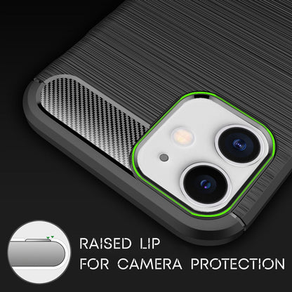 NALIA Design Case kompatibel mit iPhone 12 / iPhone 12 Pro Hülle, Carbon Look Stylische Handyhülle Stoßfeste Silikon Schutzhülle, Dünne Handy-Tasche Phone Cover Soft Skin Etui Kratzfest - Schwarz